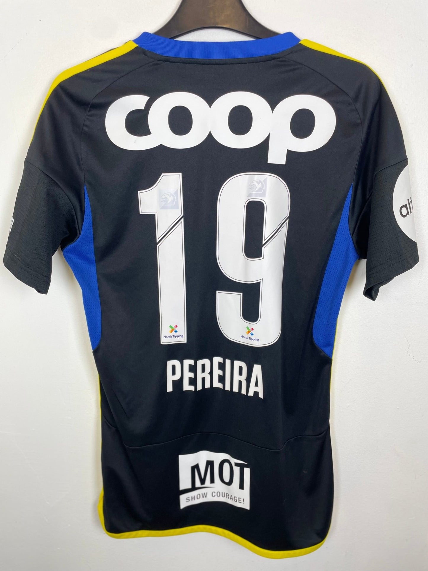 Front view of the Rosenborg 23/24 third shirt showing the Eliteserien badge and Adidas logo, shown in full front detail