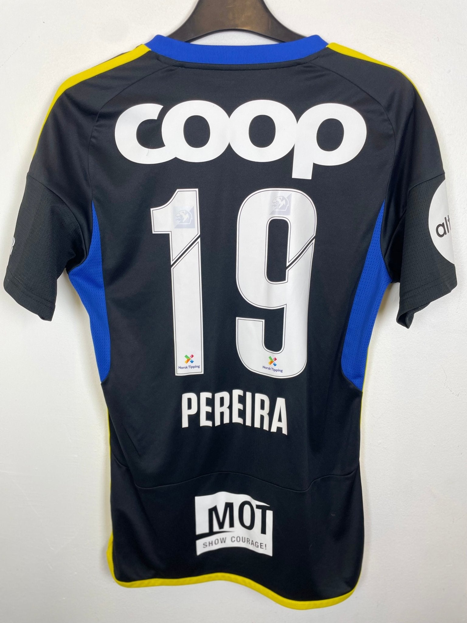 Front view of the Rosenborg 23/24 third shirt showing the Eliteserien badge and Adidas logo, shown in full front detail