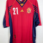 Vintage Adidas Spain 1998 home football shirt with the Luis Enrique 21 nameset, adult size L, genuine original football shirt