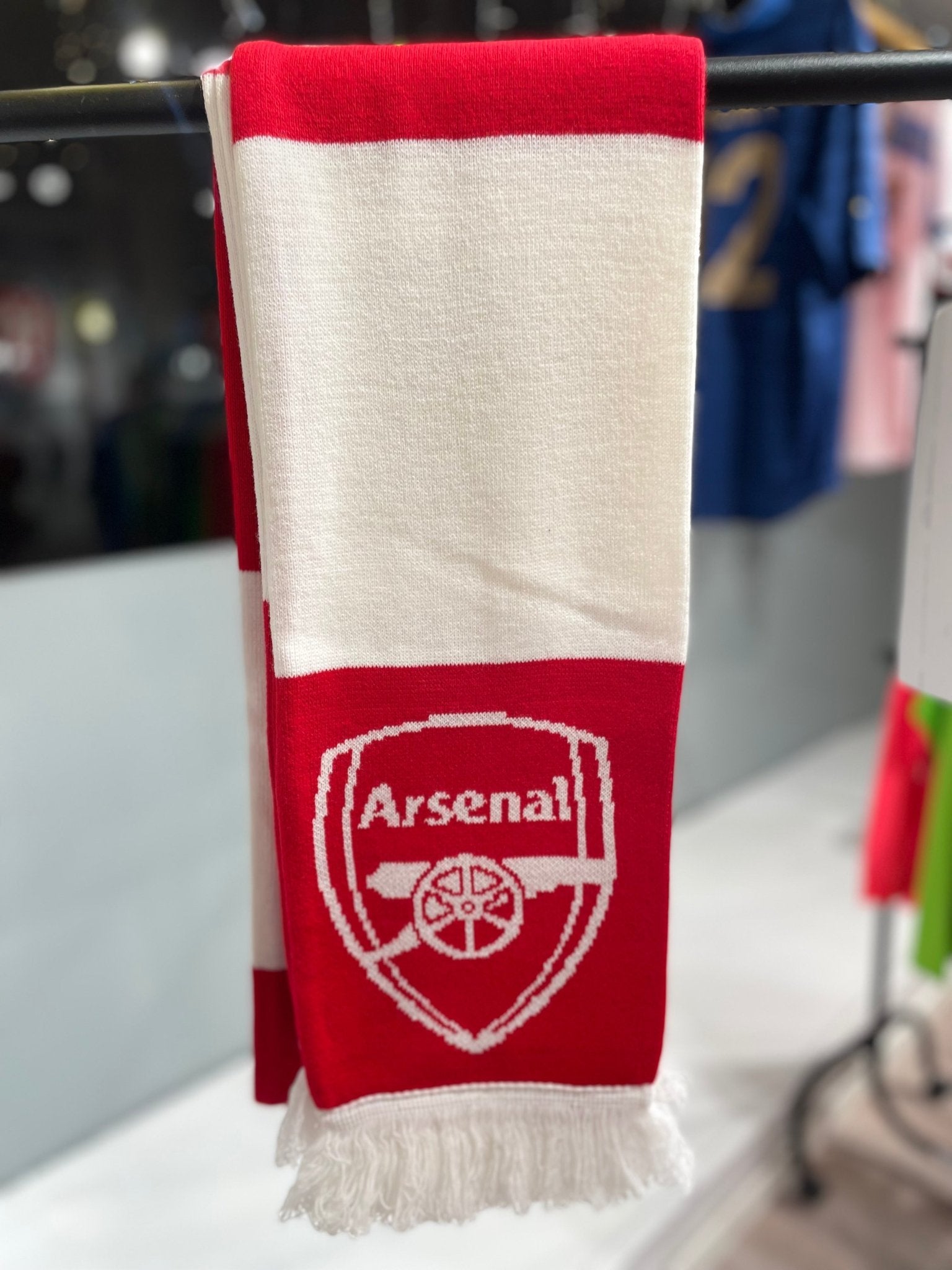Arsenal  scarf with red-white-red colors and team branding - supporter accessory