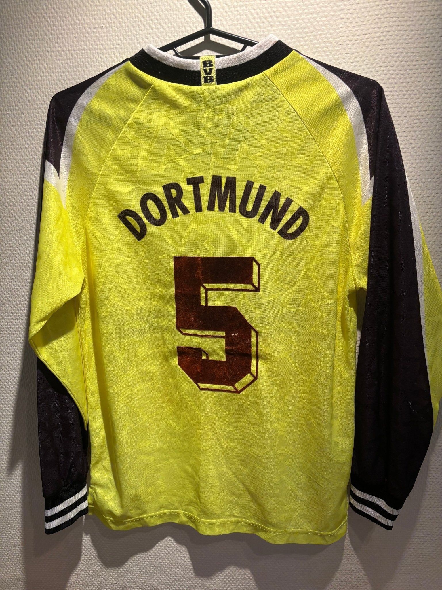 Borussia Dortmund Home Shirt 1995-96 Kohler 5 Long Sleeve Kids - TheFootballIdiots