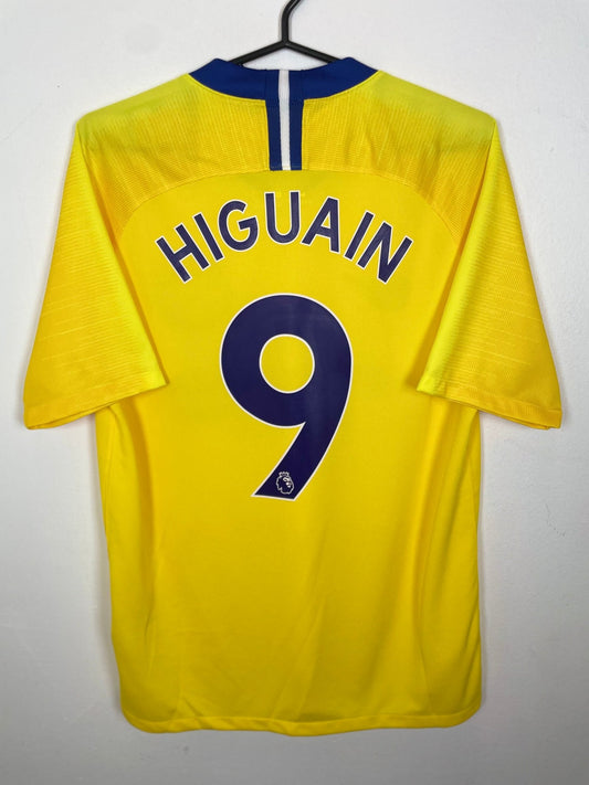 Front view of the Chelsea 18/19 away shirt showing the club crest and Nike swoosh, photographed at our Stavanger store
