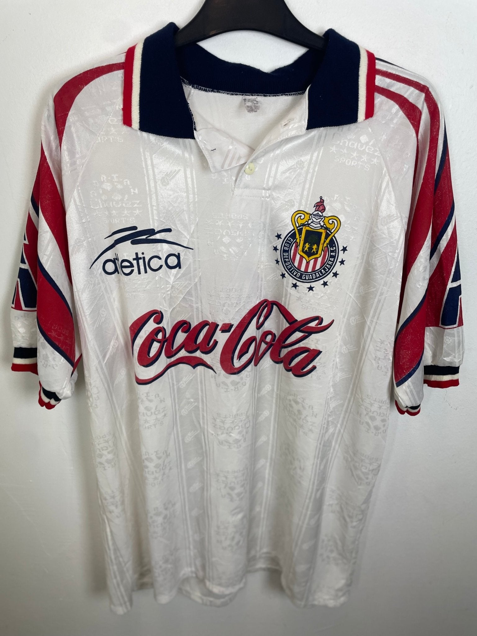 Vintage Chivas de Guadalajara away football shirt from 1998/99 with the club crest, size XL, genuine original football shirt