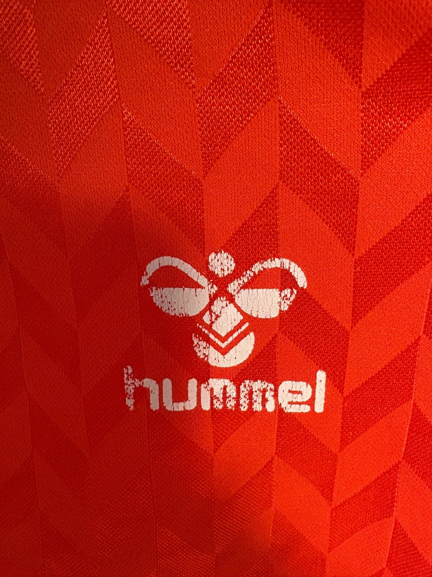 Hummel Norway Home 1987 Erland Johnsen 4 Matchworn - 7/10 - TheFootballIdiots