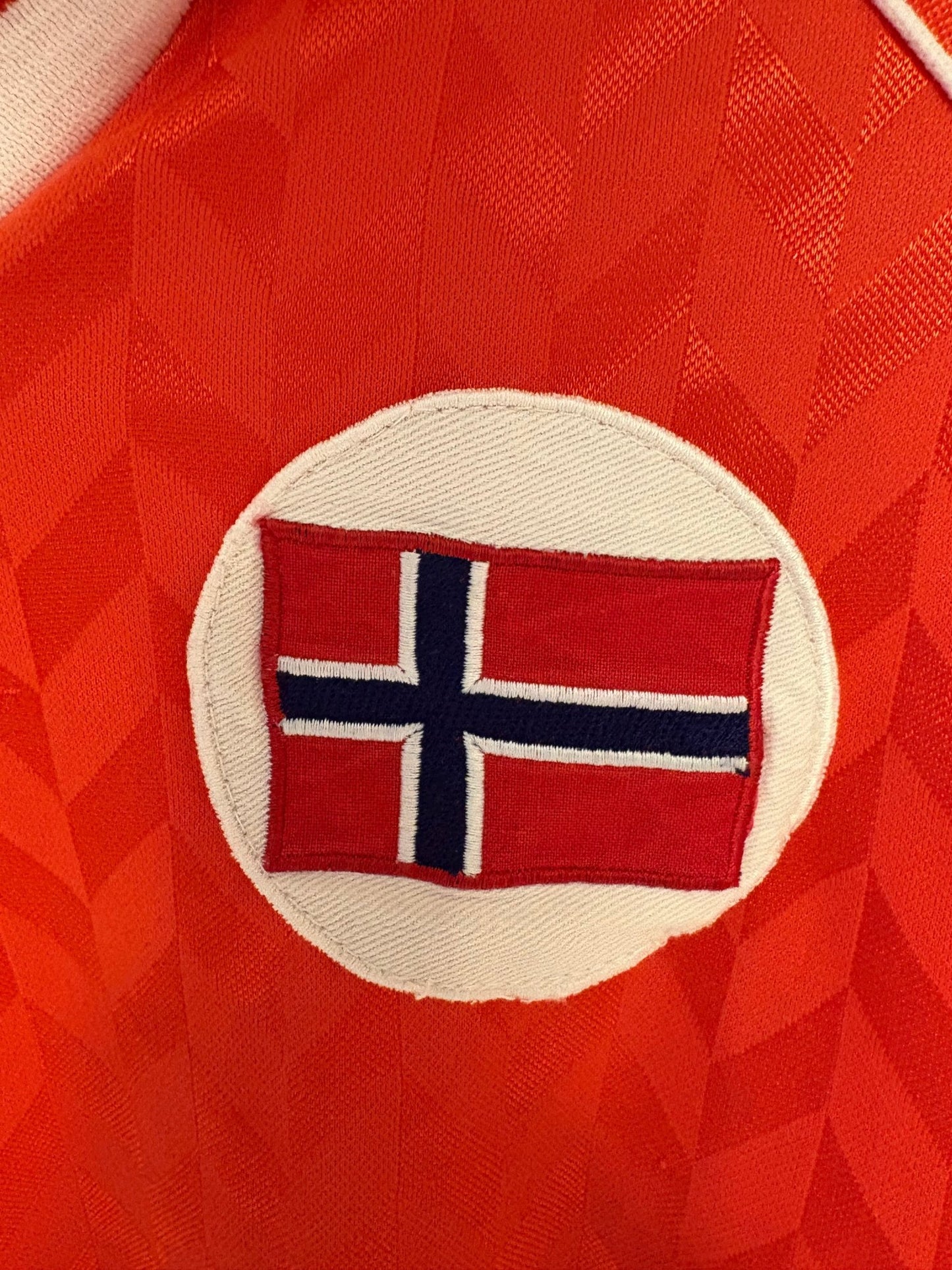 Hummel Norway Home 1987 Erland Johnsen 4 Matchworn - 7/10 - TheFootballIdiots