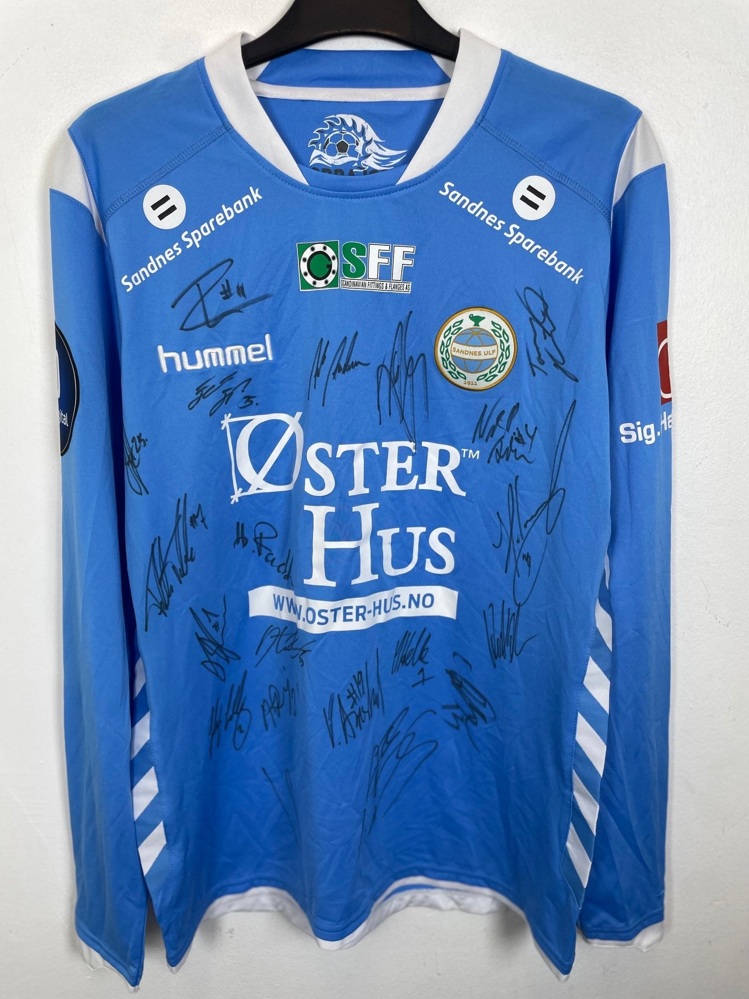 Hummel Sandnes Ulf Home 2013 Squad Signed LS - TheFootballIdiots