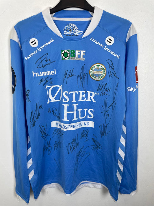 Hummel Sandnes Ulf Home 2013 Squad Signed LS - TheFootballIdiots