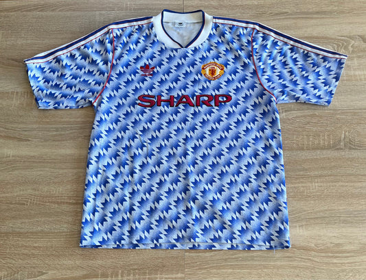 Manchester United Away 90/92 blue and white