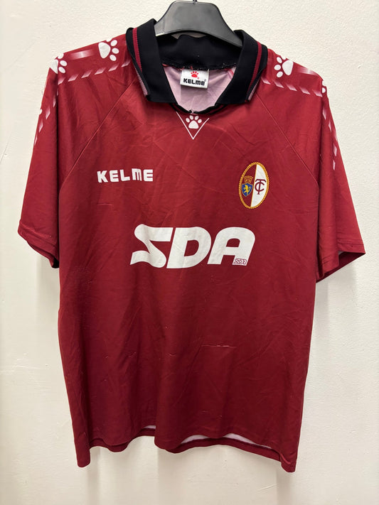 Vintage Kelme Torino home football shirt from 1996/97 in granata maroon, adult size XL, genuine original football shirt