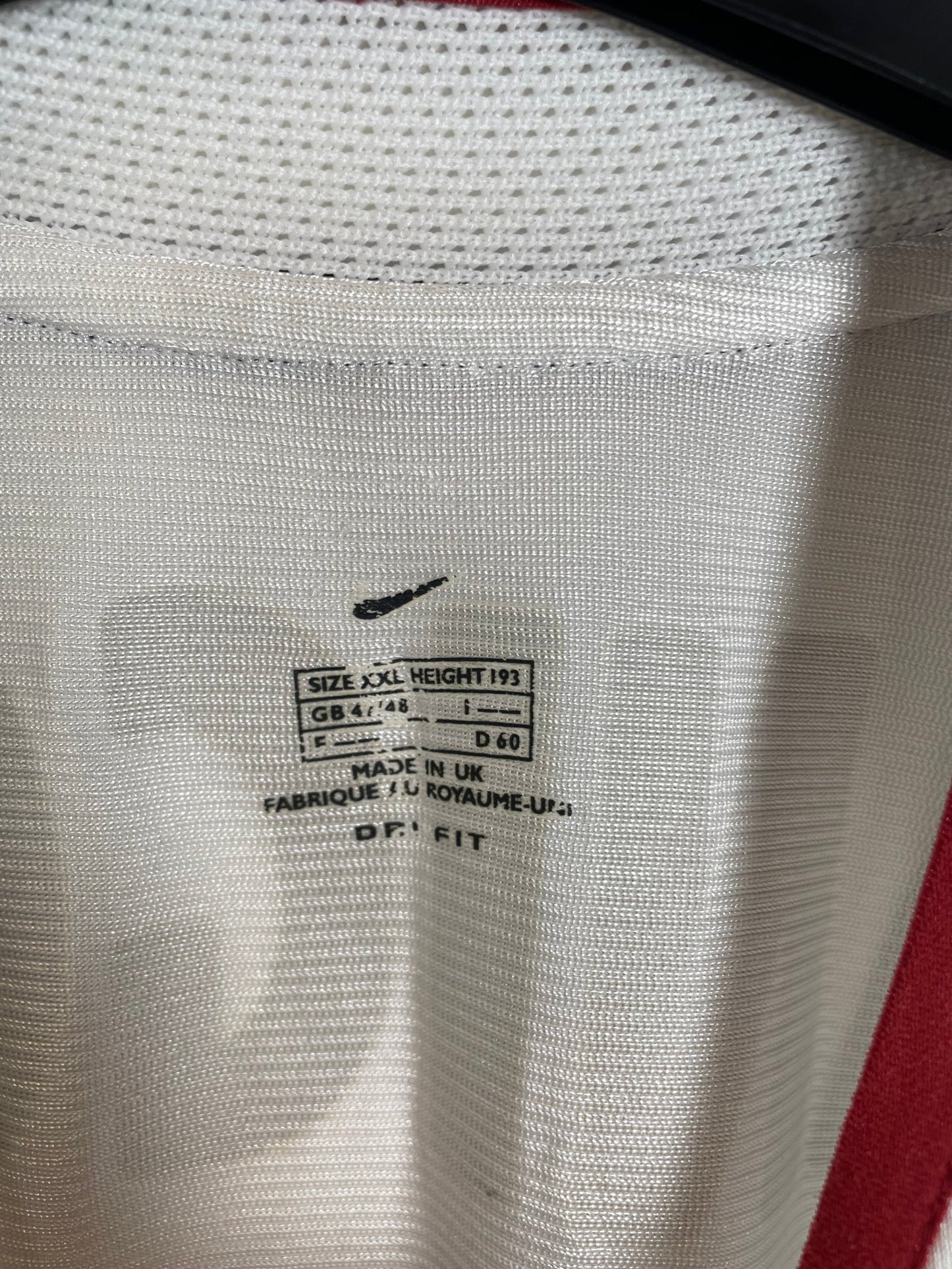 Back of the Nike Rangers 2001/02 away shirt with the Claudio Caniggia number 7 print, photographed against a plain background