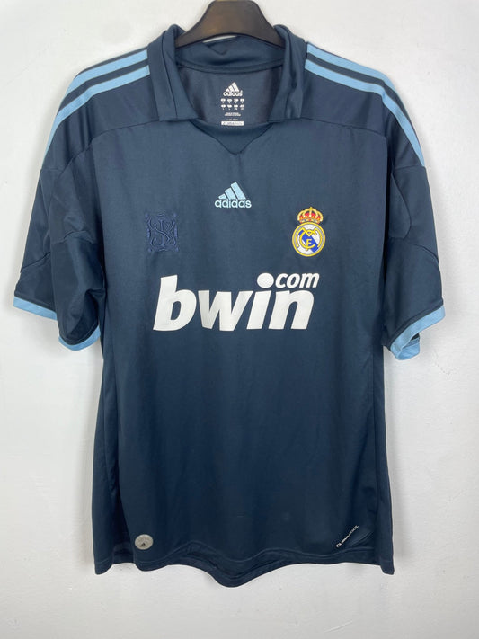 Real Madrid 2009/10 away football shirt with the Ronaldo 9 nameset from his debut season, genuine original football shirt