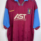 Vintage Reebok Aston Villa 1995-97 home shirt in claret and blue with Milosevic 9 nameset, genuine original football shirt