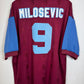 Front view of the retro Aston Villa 95/97 home shirt showing the crest and Reebok branding, shown in full front detail