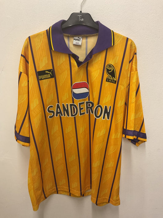 Vintage Sheffield Wednesday away football shirt from 1994-96 with Petrescu 5 nameset, size XL