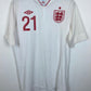 Umbro England 2012 home football shirt in white with the Defoe 21 nameset, adult size M, genuine original football shirt
