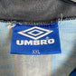 Back of the vintage Inter Milan 1996/97 striped home shirt with the Zanetti number 4 print, shown in full rear detail