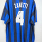 Front view of the retro Inter Milan 96/97 home shirt showing the crest and Umbro branding, shown in full front detail