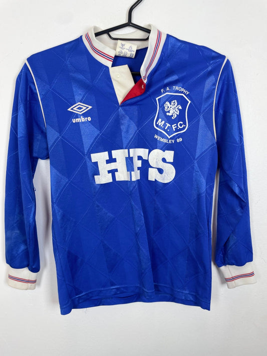 Umbro Macclesfield Town Home 1989 FA Trophy Winners Kids - 8/10 - TheFootballIdiots