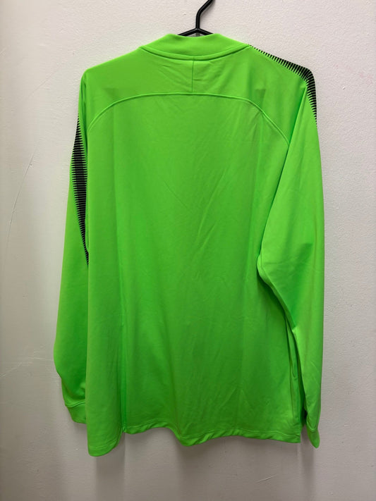 Front view of the vintage Werder Bremen training jacket showing the Bundesliga club badge, shown in full front detail