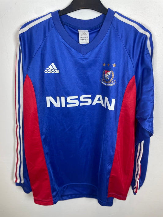Yokohama F Marinos 2006 home long sleeve football shirt with number 9, adult size L, authentic collector's piece from Norway